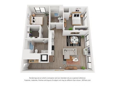 Two bedroom floor plan The Mansion_C10